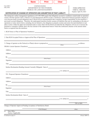 Form 3809-5 &quot;Notification of Change of Operator and Assumption of Past Liability&quot;