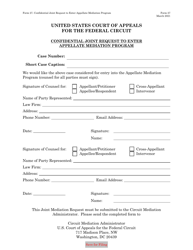 Document preview: Form 27 Confidential Joint Request to Enter Appellate Mediation Program