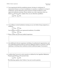 Form 25 Appellate Mediation Program: Mediator Application, Page 2