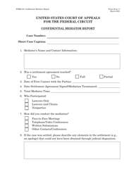 Form 29 &quot;Confidential Mediator Report&quot;