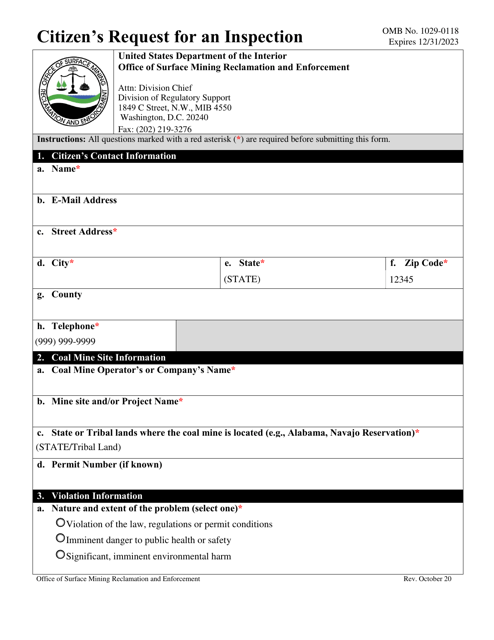 Citizen's Request for an Inspection Download Pdf