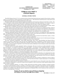Instructions for Form X-17A-5, SEC Form 1695A Part II Focus Report