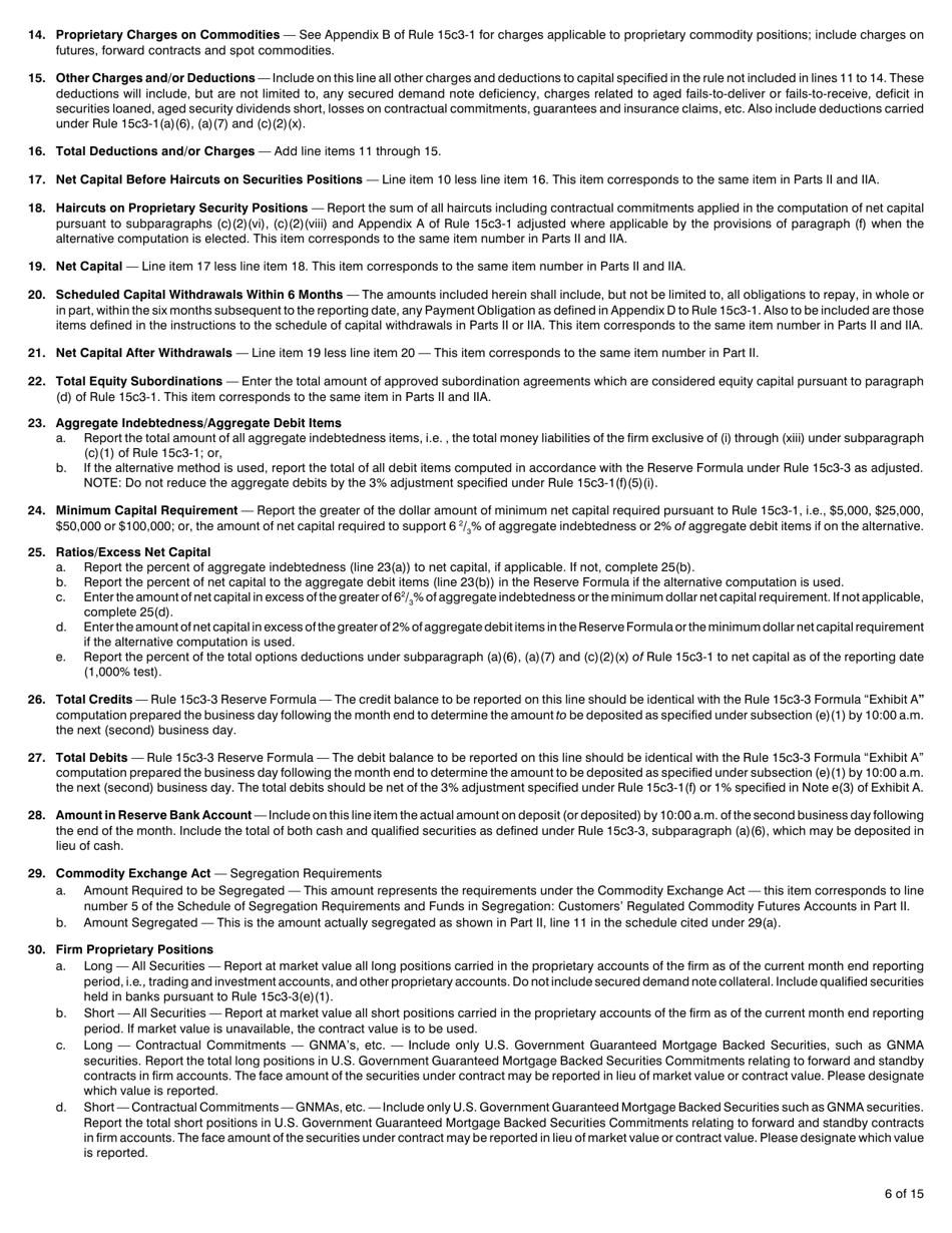SEC Form 1705 (X-17A-5) Part I Focus Report, Page 6