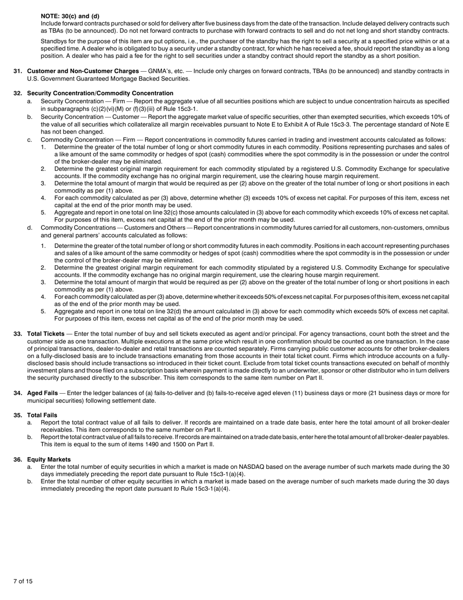 SEC Form 1705 (X-17A-5) Part I Focus Report, Page 7