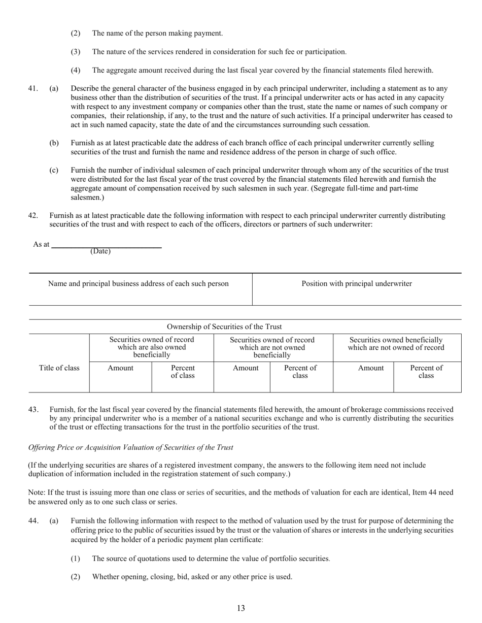 SEC Form 0977 (N-8B-2) Registration Statement of Unit Investment Trusts Which Are Currently Issuing Securities, Page 15