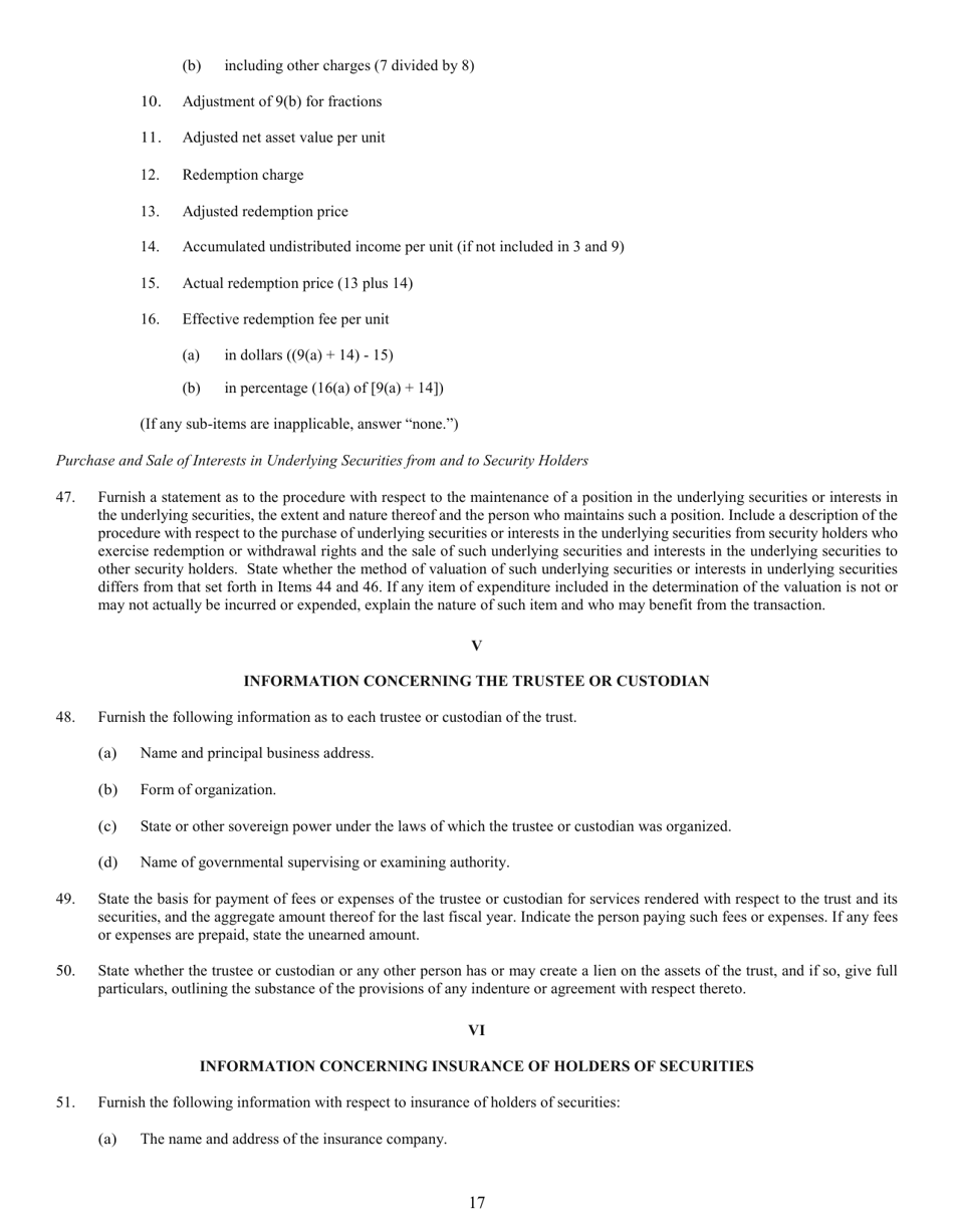 SEC Form 0977 (N-8B-2) Registration Statement of Unit Investment Trusts Which Are Currently Issuing Securities, Page 19