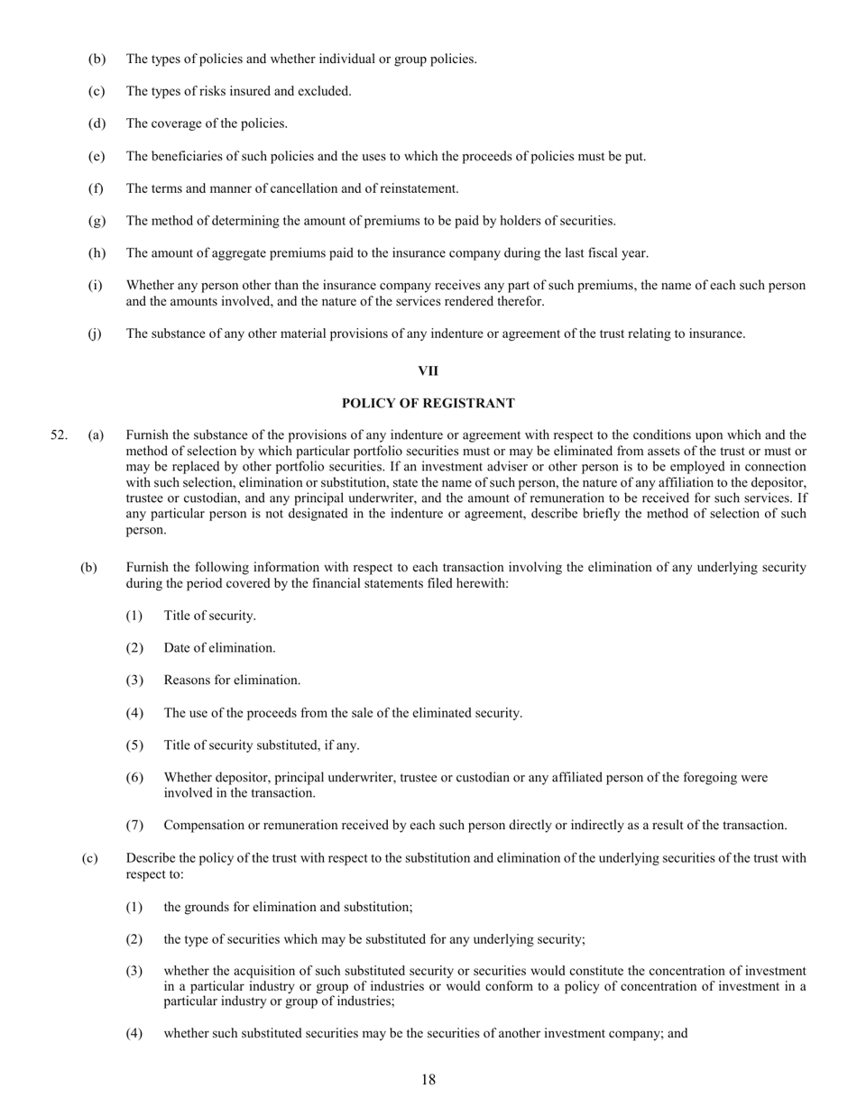 SEC Form 0977 (N-8B-2) Registration Statement of Unit Investment Trusts Which Are Currently Issuing Securities, Page 20