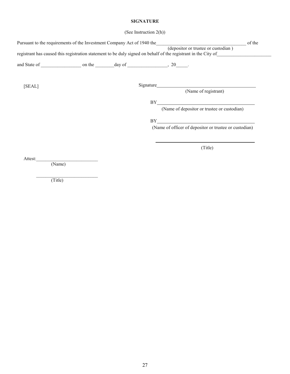 SEC Form 0977 (N-8B-2) Registration Statement of Unit Investment Trusts Which Are Currently Issuing Securities, Page 29
