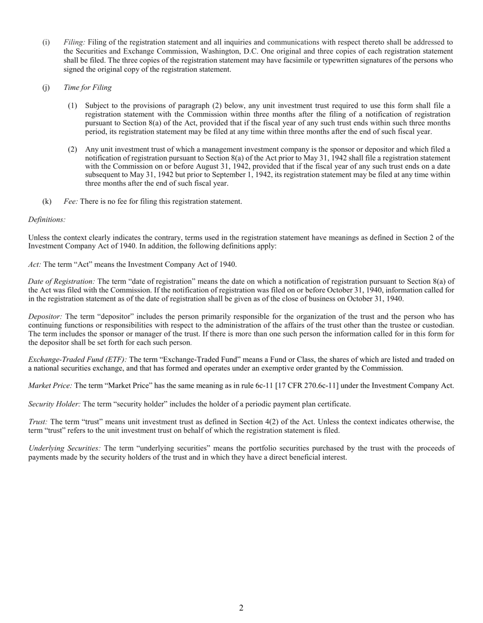 SEC Form 0977 (N-8B-2) Registration Statement of Unit Investment Trusts Which Are Currently Issuing Securities, Page 4