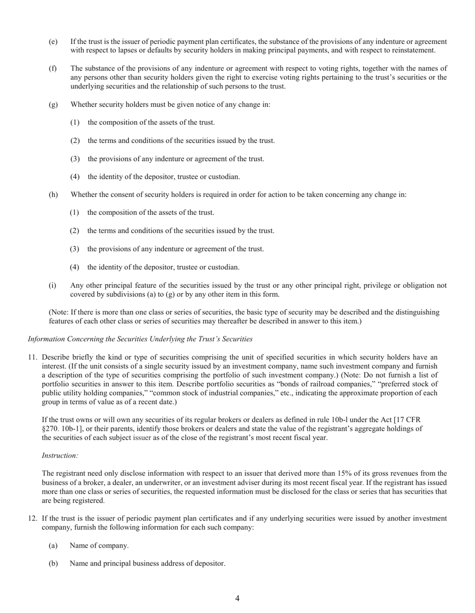 SEC Form 0977 (N-8B-2) Registration Statement of Unit Investment Trusts Which Are Currently Issuing Securities, Page 6