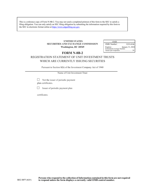 SEC Form 0977 (N-8B-2)  Printable Pdf