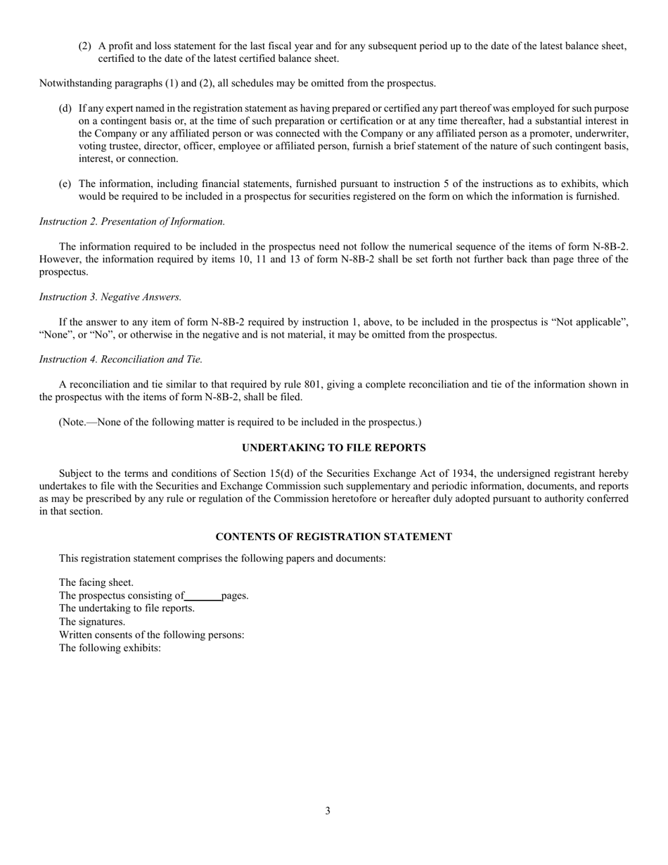 SEC Form 649 (S-6) Registration Under 1933 Act of Securities of Unit Investment Trusts Registered on Form N-8b-2, Page 3