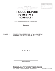 Document preview: SEC Form 1675 (X-17A-5) Schedule I (Financial and Operational Combined Uniform Single) Focus Report: Information Required of All Brokers and Dealers Pursuant to Rule 17a-5