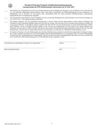 SBA Form 2483 PPP First Draw Borrower Application Form (German), Page 4