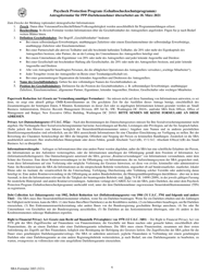 SBA Form 2483 PPP First Draw Borrower Application Form (German), Page 6