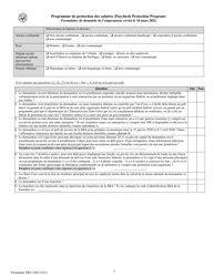 SBA Form 2483 PPP First Draw Borrower Application Form (French), Page 2