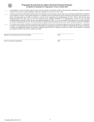 SBA Form 2483 PPP First Draw Borrower Application Form (French), Page 4