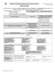 Document preview: SBA Form 2483-C First Draw Borrower Application Form for Schedule C Filers Using Gross Income (French)