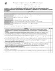 SBA Form 2483-SD PPP Second Draw Borrower Application Form (French), Page 2