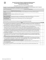 SBA Form 2483-SD PPP Second Draw Borrower Application Form (German), Page 2