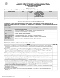 SBA Form 2483-SD-C Second Draw Borrower Application Form for Schedule C Filers Using Gross Income (French), Page 2