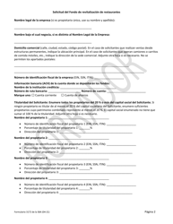SBA Formulario 3172 Solicitud Del Fondo De Revitalizacion De Restaurantes (Spanish), Page 2
