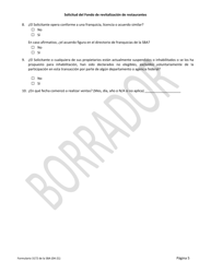 SBA Formulario 3172 Solicitud Del Fondo De Revitalizacion De Restaurantes (Spanish), Page 5