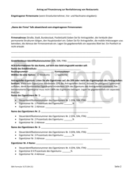 SBA Form 3172 Restaurant Revitalization Funding Application Sample (German), Page 2