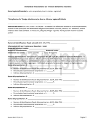 SBA Form 3172 Restaurant Revitalization Funding Application Sample (Italian), Page 2