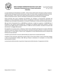 Document preview: SBA Form 3172 Restaurant Revitalization Funding Application Sample (Italian)