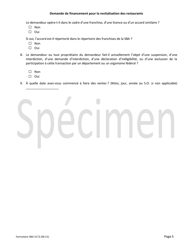 SBA Form 3172 Restaurant Revitalization Funding Application Sample (French), Page 5