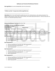 SBA Form 3172 Restaurant Revitalization Funding Application Sample (Haitian Creole), Page 2