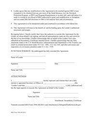 SBA Form 3506 CARES Act Section 1102 Lender Agreement, Page 4