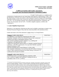 SBA Form 3507 CARES Act Section 1102 Lender Agreement - Non-bank and Non-insured Depository Institution Lenders