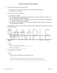 SBA Form 3172 Restaurant Revitalization Funding Application Sample, Page 4