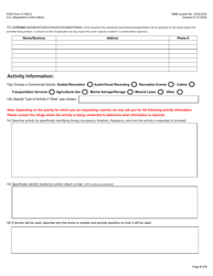 FWS Form 3-1383-C Commercial Activities Special Use Permit Application, Page 2