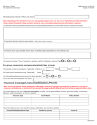 FWS Form 3-1383-G General Activities Special Use Permit Application, Page 2