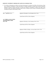 Domestic Nonprofit Corporation Articles of Dissolution - Alabama, Page 2