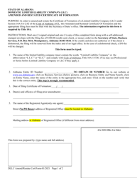 Document preview: Domestic Limited Liability Company (LLC) Amended and Restated Certificate of Formation - Alabama