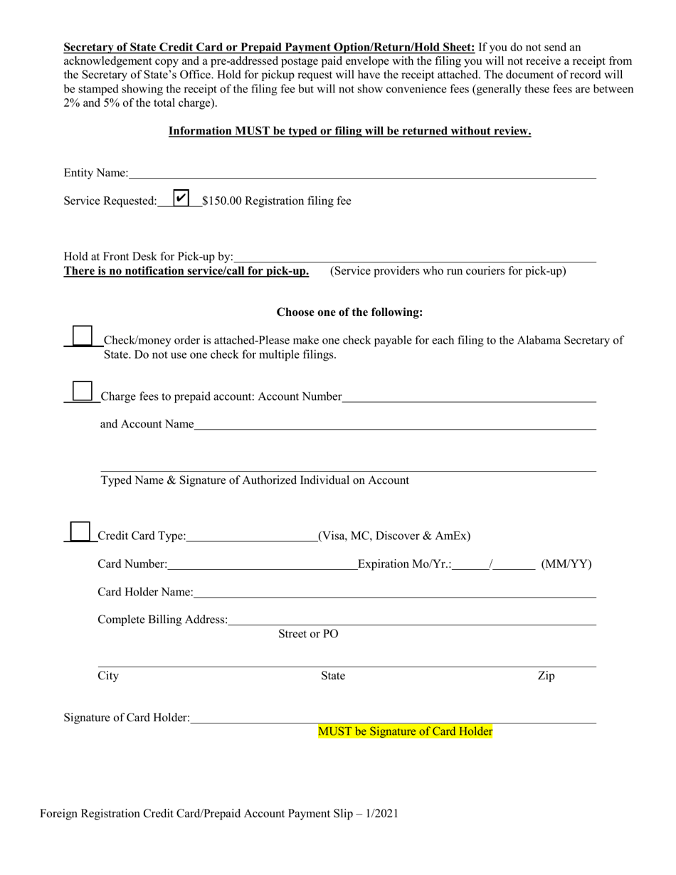 Foreign Limited Liability Company (LLC) Application for Registration - Alabama, Page 3