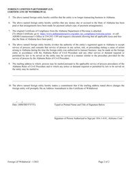 Foreign Limited Partnership (Lp) Statement of Withdrawal - Alabama, Page 2