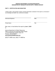 Designation of Adequate Water Supply Annual Report Form - Arizona, Page 4