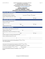 Form ASA-1011A Appeal Request - Erap - Arizona