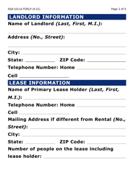 Form ASA-1011A-LP Appeal Request Erap (Large Print) - Arizona, Page 2