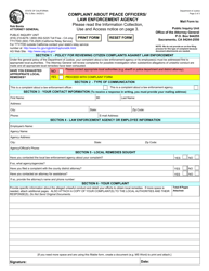 Form PIU3 Complaint About Peace Officers/Law Enforcement Agency - California, Page 2