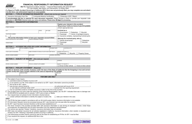 Form SR19C Financial Responsibility Information Request - California