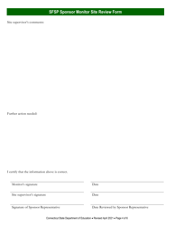 Summer Food Service Program (Sfsp) Sponsor Monitor Site Review Form - Connecticut, Page 4