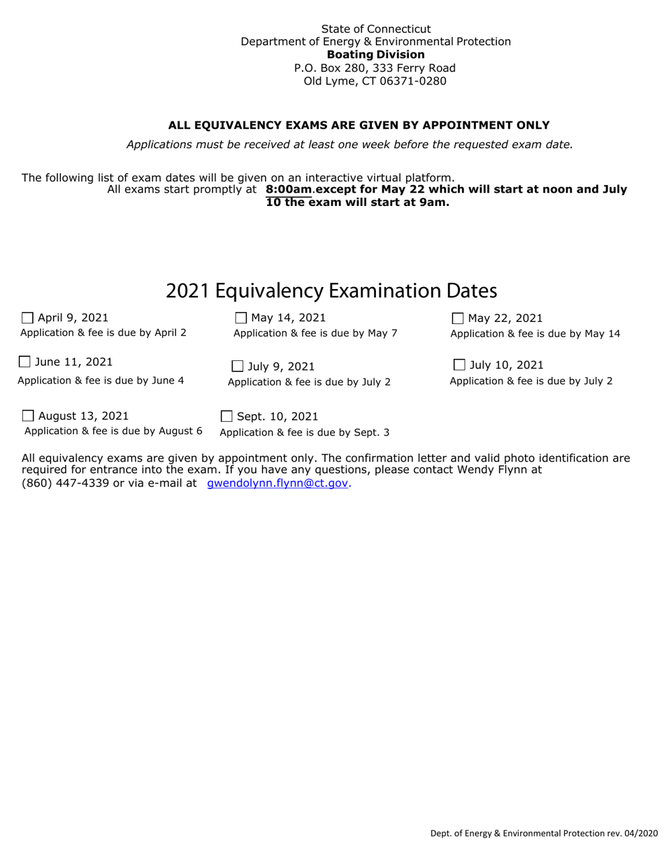 Application for Equivalency Exam - Connecticut, Page 3