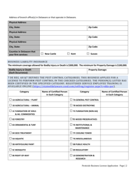 Pesticide Business License Application - Delaware, Page 2