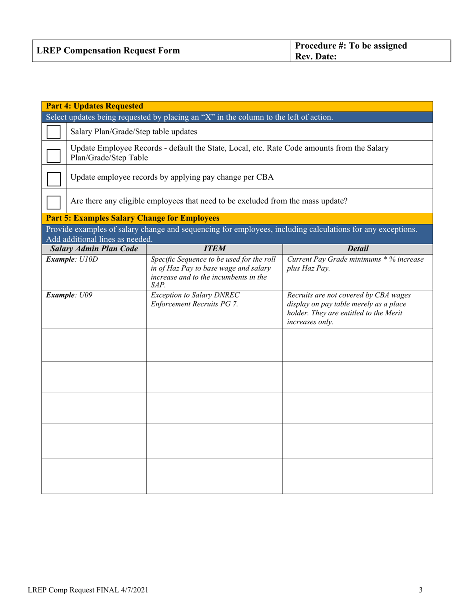 Labor Relations (Lr) - Compensation Request Form - Delaware, Page 3